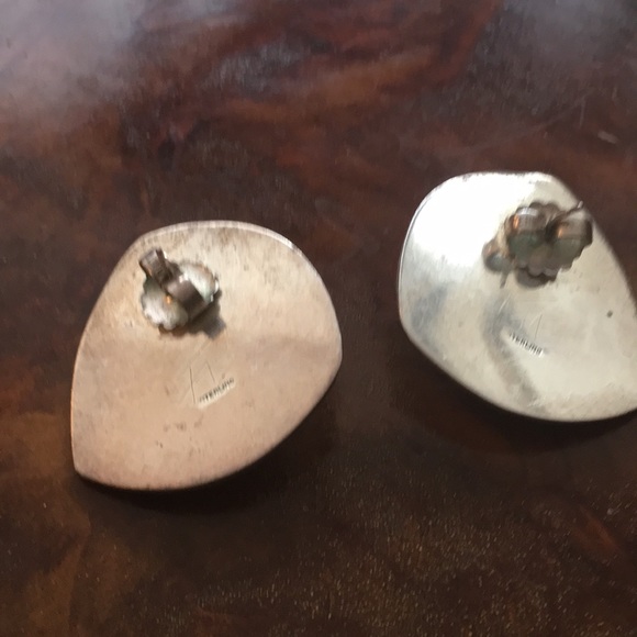 Large Sterling Silver And Amethyst Earrings🌺 - Picture 2 of 2